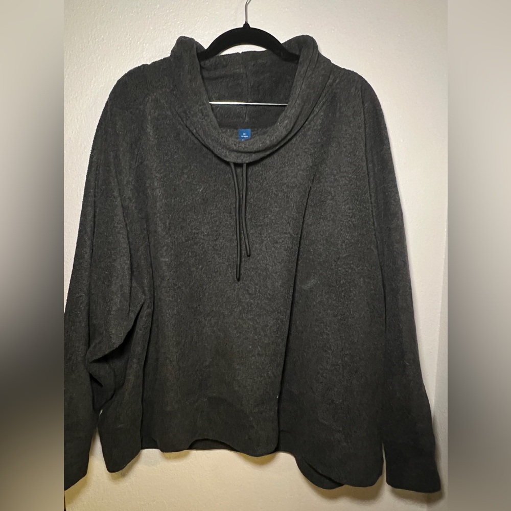 Old Navy Grey Turtleneck Sweater with Drawstring Neck Defining Detail Size 3X
